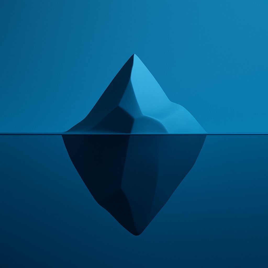 Illustration abstraite en 3D, dans les tons bleus
