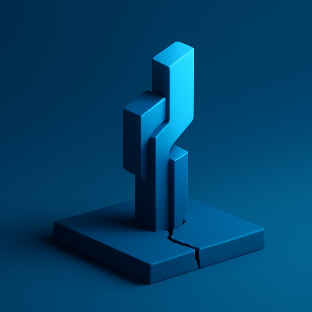 Illustration abstraite en 3D, dans les tons bleus