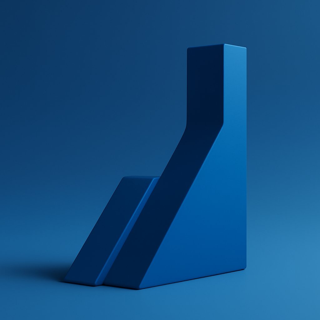 Illustration abstraite en 3D, dans les tons bleus